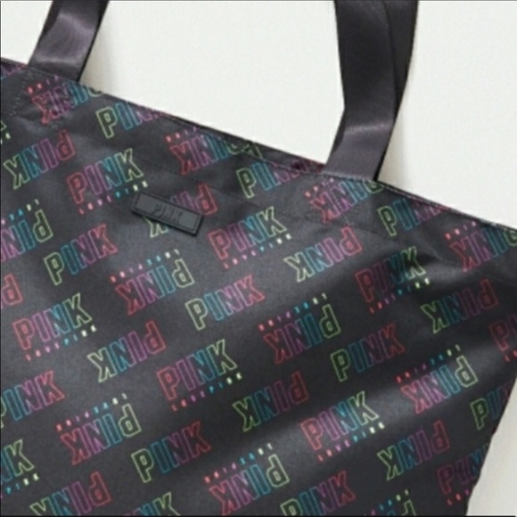 VS PINK RAINBOW TOTE BAG FACE MASK & PANTY BUNDLE - Picture 2 of 11